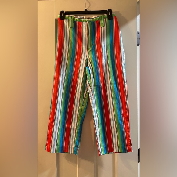 Striped Carolina Colours capri pants size 4 - Picture 1 of 3